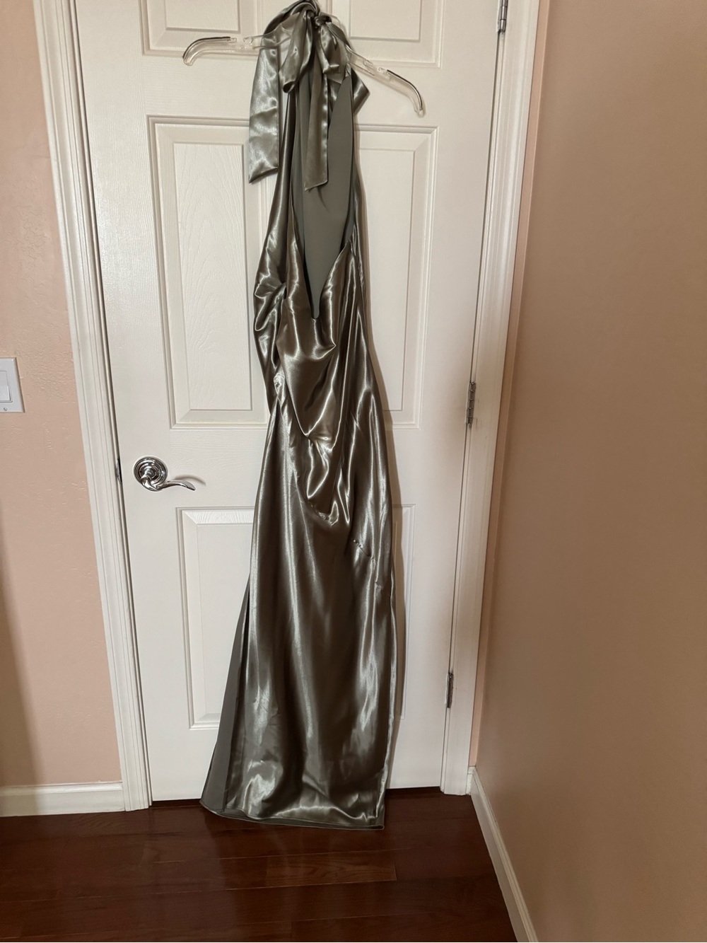 Lovers + Friends Sage Green Metallic Halter Maxi Dress with Slit - Picture 5 of 11